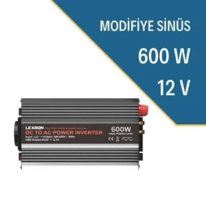 LEXRON 600W 12V Modifiye Sinüs İnverter – Mobil Enerji Çözümü